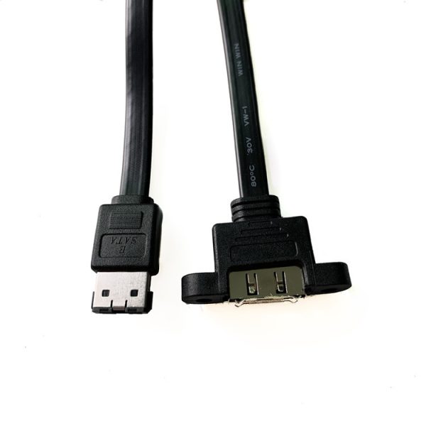 eSATA Panel Mount Cable Male to Female Extension Cable - Image 2