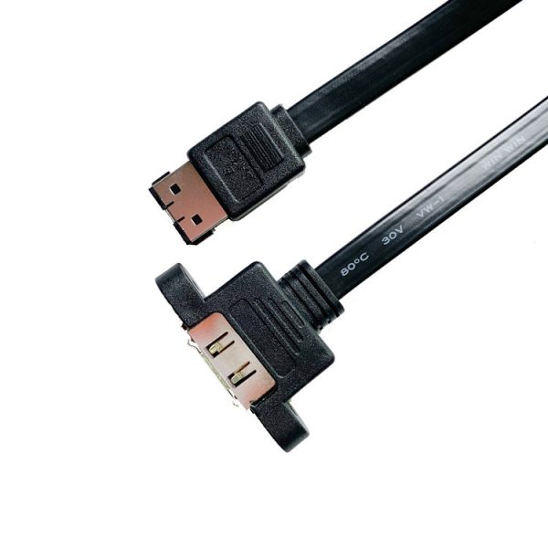 eSATA Panel Mount Cable Male to Female Extension Cable - Image 3