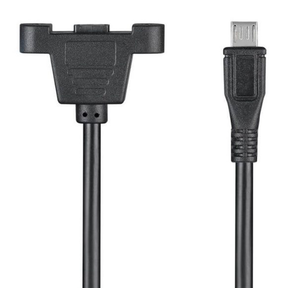 Micro USB 2.0 Panel Mount Cable, Male to Female Extension Cable - Image 3