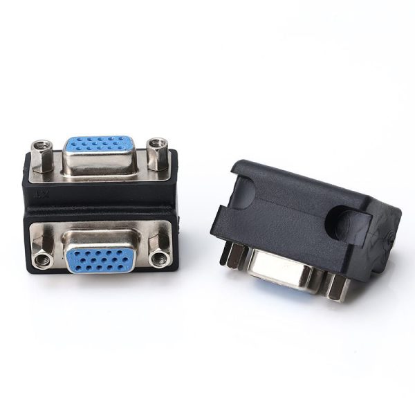 90° Angle VGA Panel Mount Adapter Female to Female Coupler – Image 2