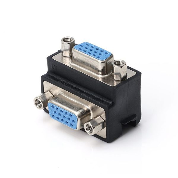 90° Angle VGA Panel Mount Adapter Female to Female Coupler – Image 3