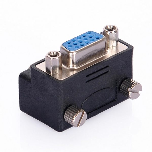 90° Angle Panel Mount VGA Male to Female Coupler Adapter - Image 2