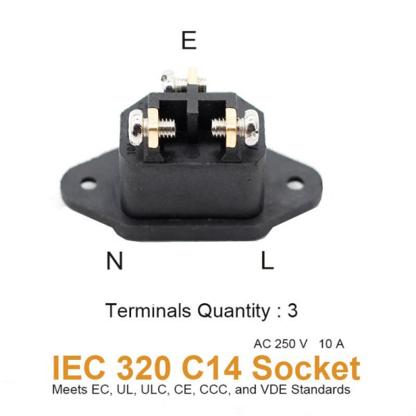 AC C14 Male to Female Power Socket – Image 5