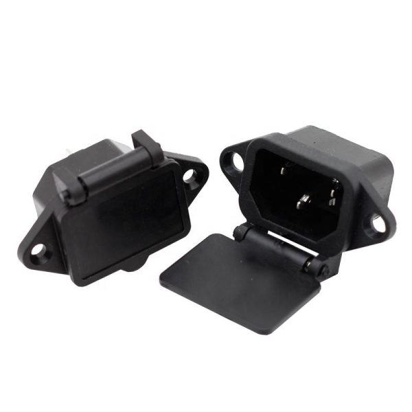 AC Waterproof C14 Male to Female Power Socket with Cover - Image 2