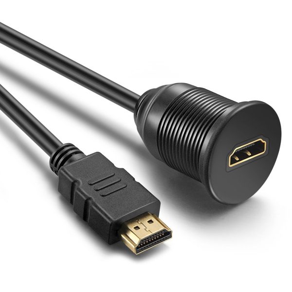 Single Port Waterproof HDMI Panel Mount Male to Female Car Cable – Image 3
