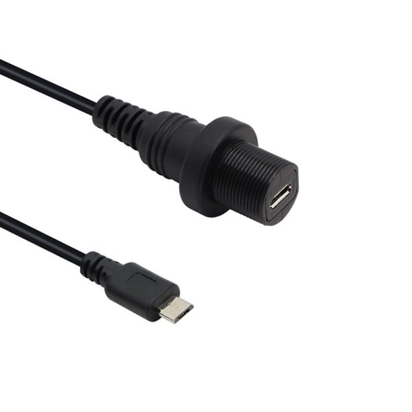 Panneau de montage Micro USB 2.0 Small Round Flush Mount Car Waterproof Cable