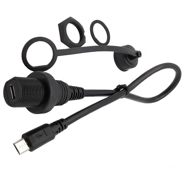 Panel Mount Micro USB 2.0 Small Round Flush Mount Car Waterproof Cable – Image 2