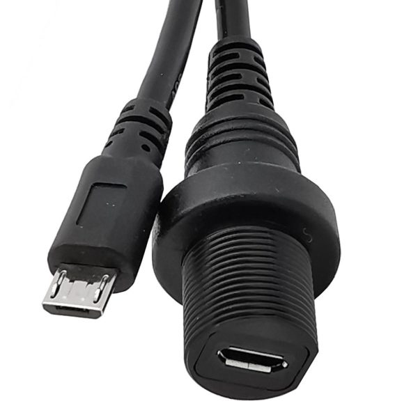 Panel Mount Micro USB 2.0 Small Round Flush Mount Car Waterproof Cable – Image 4