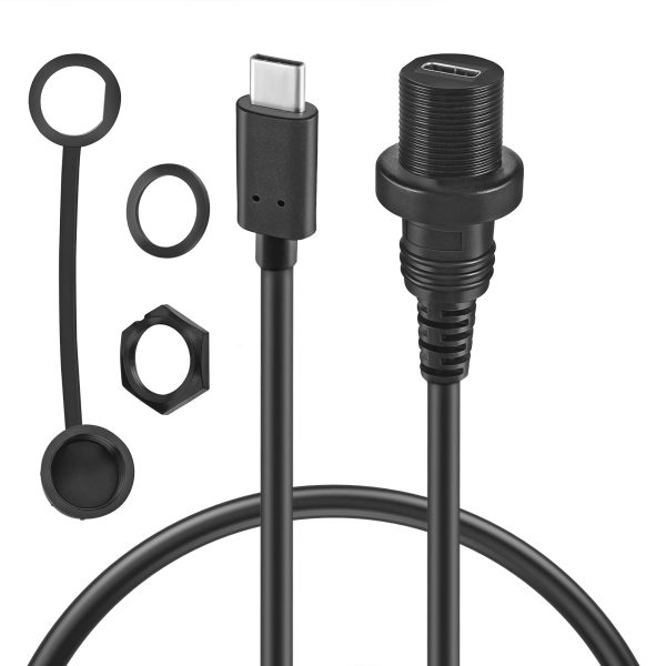 Single Port Panel Mount USB Type C Flush Mount Car Cable – Image 2