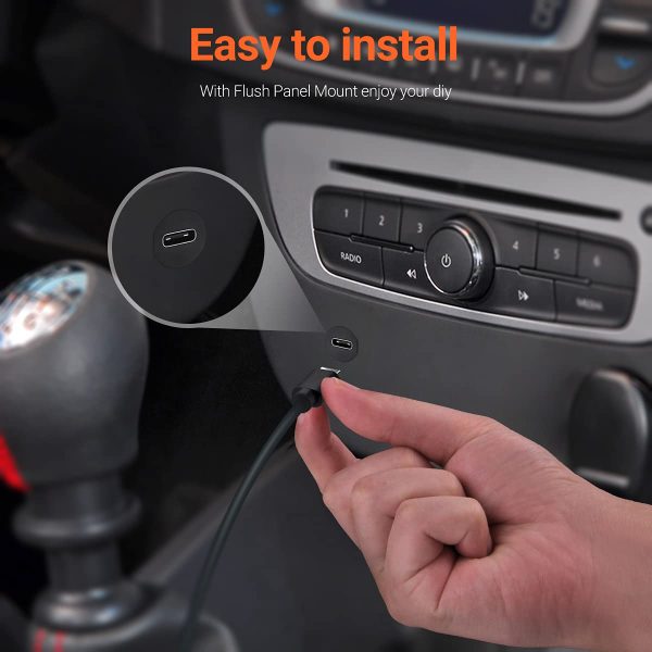 Single Port Panel Mount USB Type C Flush Mount Car Cable – Image 4