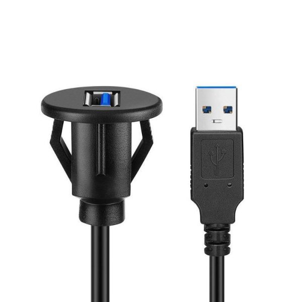 Câble d'extension pour panneau USB à port unique et montage encastré