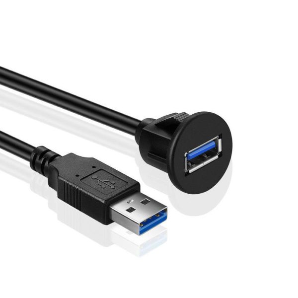 Single Port USB Panel Flush Mount Extension Cable – Image 2