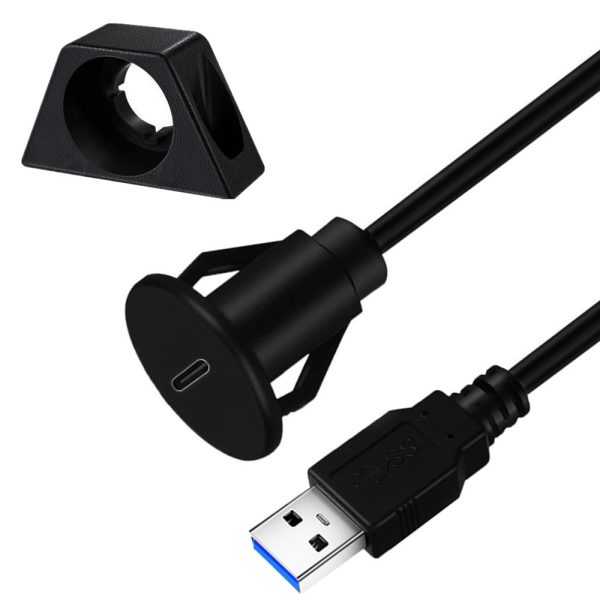 Câble d'extension USB 3.0 A vers USB C pour panneau encastré à port unique