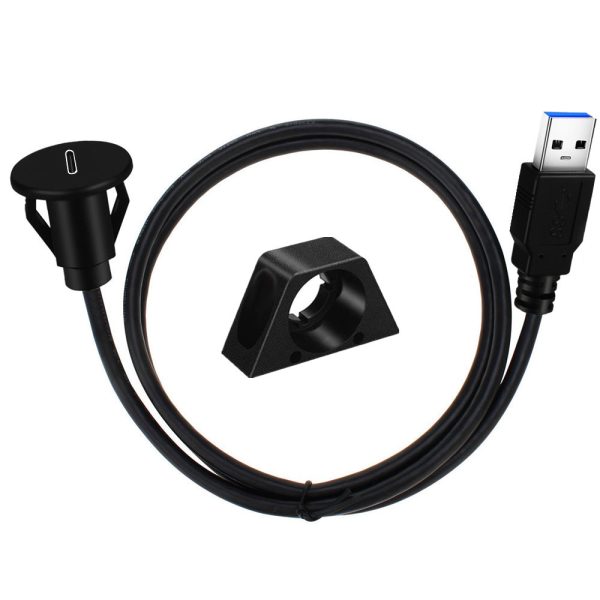 Single Port USB 3.0 A to USB C Panel Flush Mount Extension Cable – Image 3