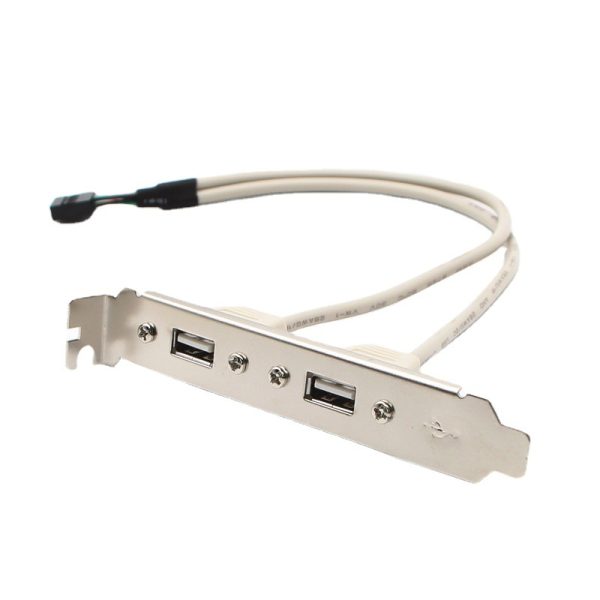 USB 9PIN to 2 Port USB A Female Slot Plate Adapter Cable - Image 4