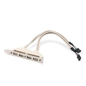 Dual USB 9PIN to 4 Port USB A Female USB Slot Plate Adapter Cable