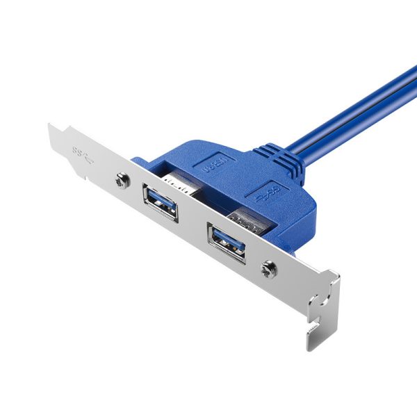 USB 3.0 20PIN to 2 Port USB A Female USB Slot Bracket Cable - Image 4