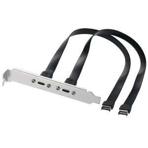 Dual USB 3.1 Type E Male to 2 Port USB C Female Slot Plate Adapter Cable