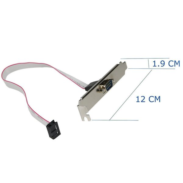 IDC 10PIN Female to RS232 DB9 Serial Port Bracket Cable - Image 3