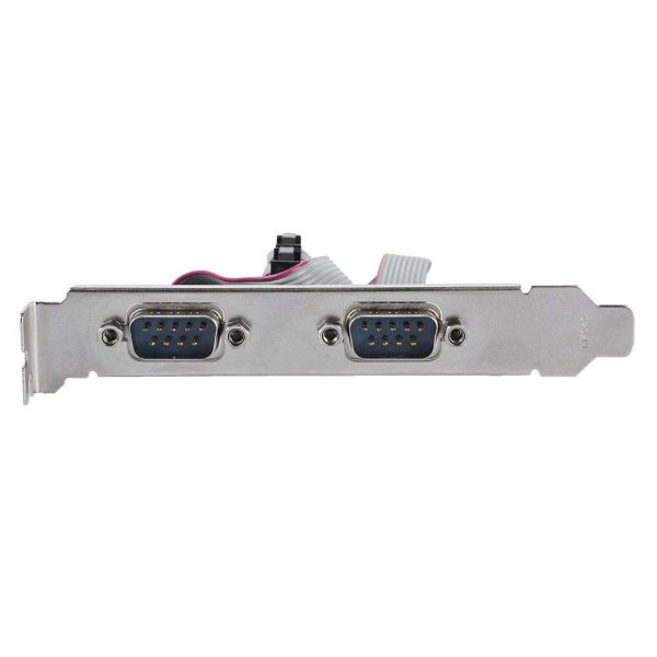 2 Port PCI-E Serial Card to RS232 DB9 Slot Plate Adapter - Image 2