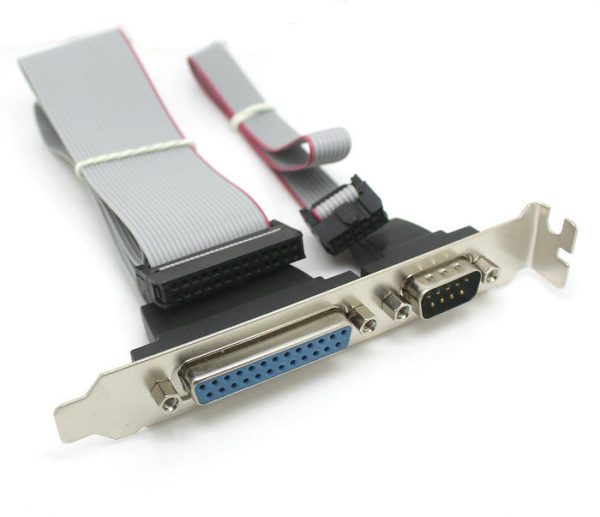 PCI Slot Header Bracket DB9 Serial COM with Parallel DB25 LPT Cable - Image 3