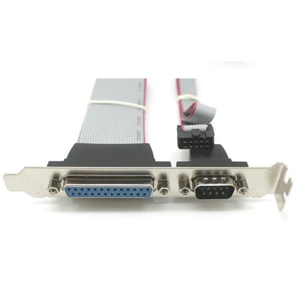 PCI Slot Header Bracket DB9 Serial COM with Parallel DB25 LPT Cable - Image 2
