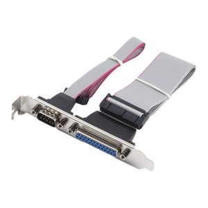 PCI Slot Header Bracket DB9 Serial COM with Parallel DB25 LPT Cable