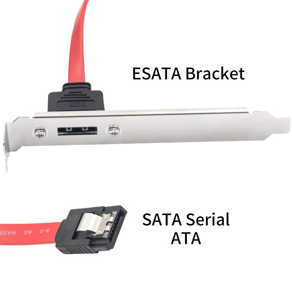 SATA to eSATA Slot Plate Adapter Male to Female Cable - Image 5