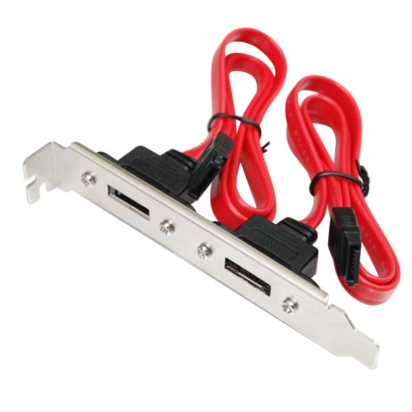 2 Port SATA to eSATA Slot Plate Bracket Adapter Cable - Image 2