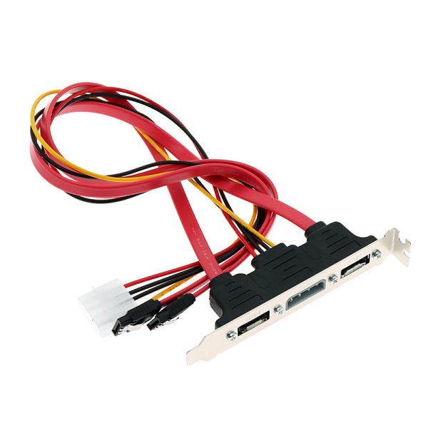 2 SATA to eSATA Bracket IDE 4 Pin Power Slot Plate Adapter Cable – Bild 2