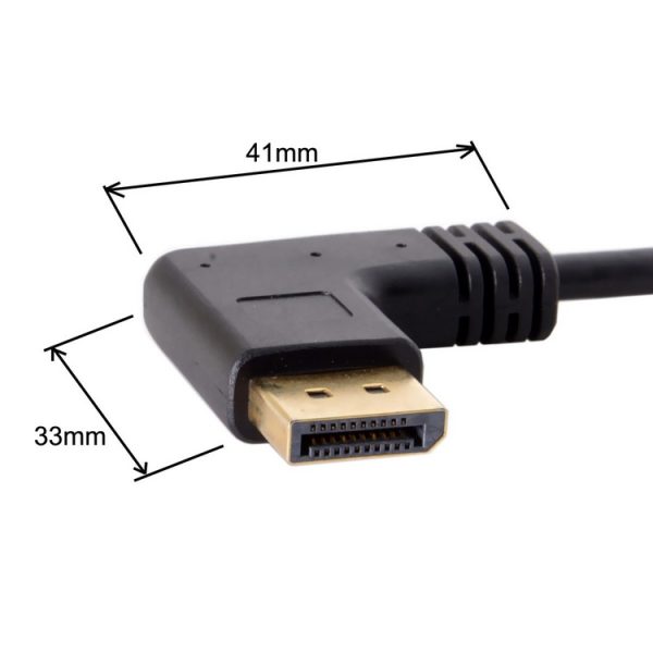 Angle DisplayPort Panel Mount Cable, DP 1.2 male to female Extension Cable - Image 5