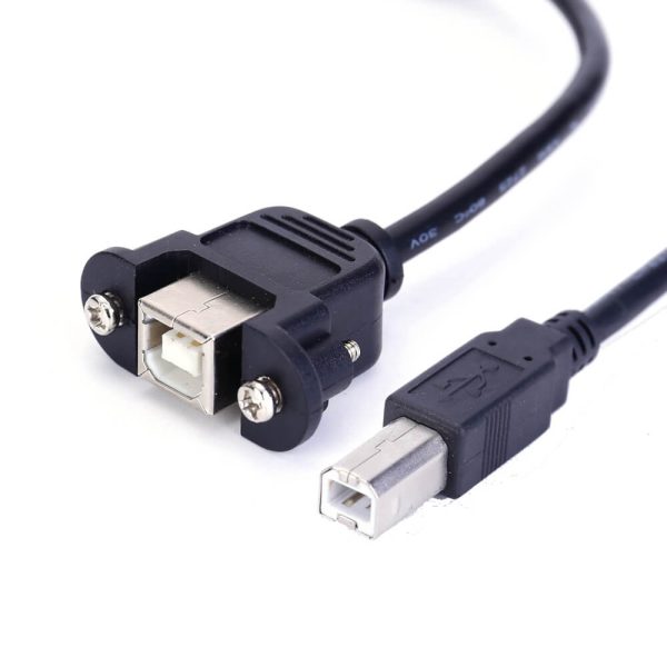 USB 2.0 B Panel-Mount Cable, Male to Female Extension Cable