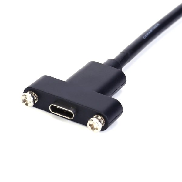 USB 2.0 A to USB-C Panel Mount Cable, Male to Female Extension cable - Image 5