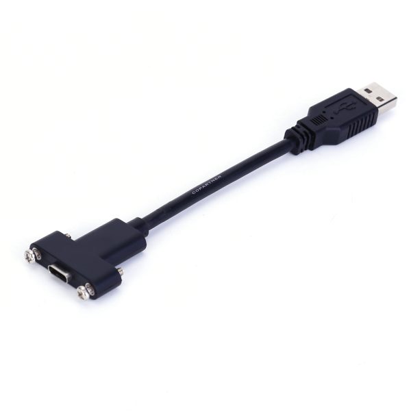 USB 2.0 A to USB-C Panel Mount Cable, Male to Female Extension cable - Image 4