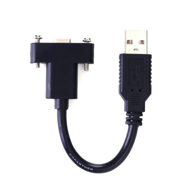USB 2.0 A to USB-C Panel Mount Cable, Male to Female Extension cable - Image 3