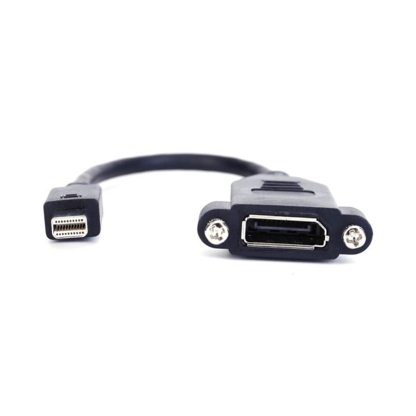 Mini DisplayPort Male to Displayport Female Panel Mount Cable, Mini Dp to DP Panel Mount Cable - Image 2