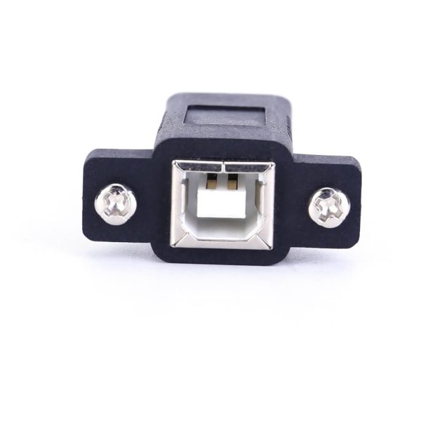 Panel Mount USB 2.0 A to B Coupler Adapter with Screw Hole Female to Female - Image 2