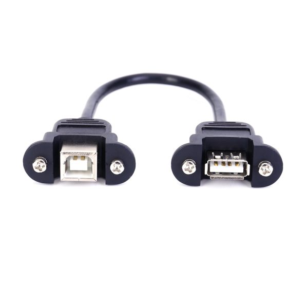 USB 2.0 A to B Panel Mount Cable, Female to Female - Image 2