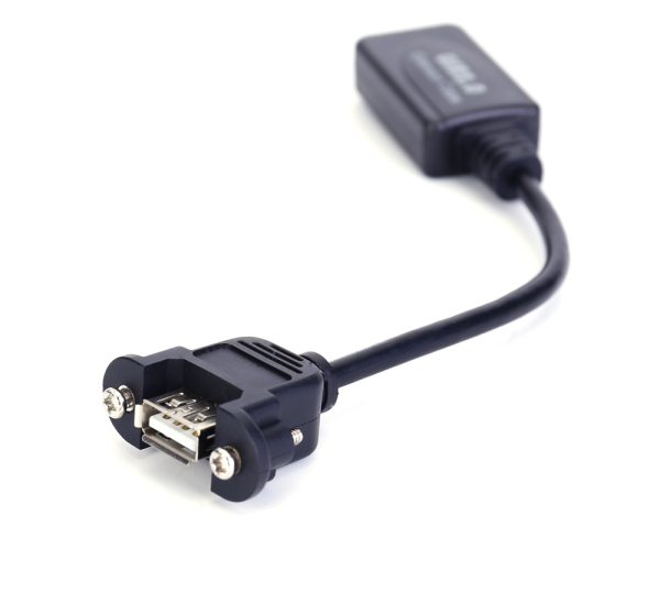 USB Panel Mount Cable with Booster, USB 2.0 Female to Female Cable - Image 3