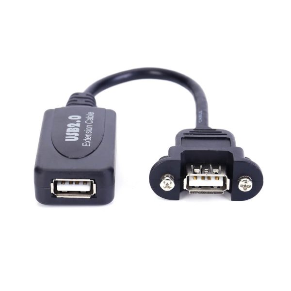 USB Panel Mount Cable with Booster, USB 2.0 Female to Female Cable - Image 2