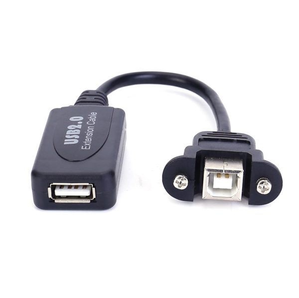 USB 2.0 A with Booster to USB 2.0 B Panel Mount Cable, F-F - Image 2